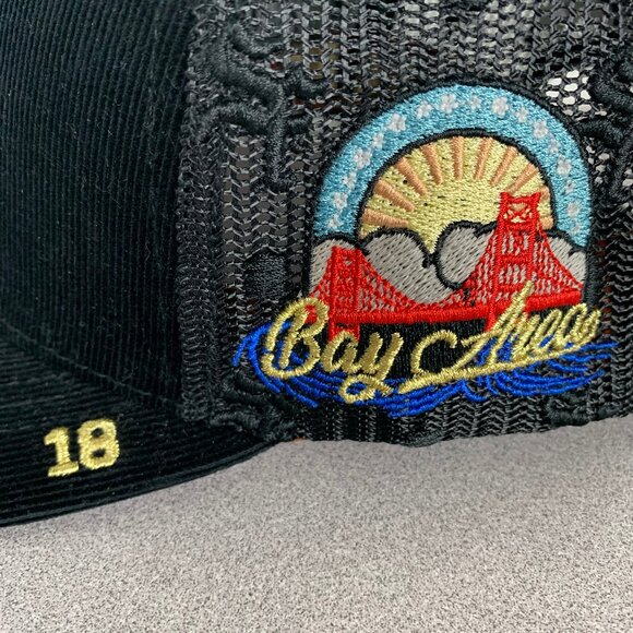 Dvniel Luu San Francisco Dreams Don't Sleep Black Corduroy Trucker Hat - Picture 8 of 16